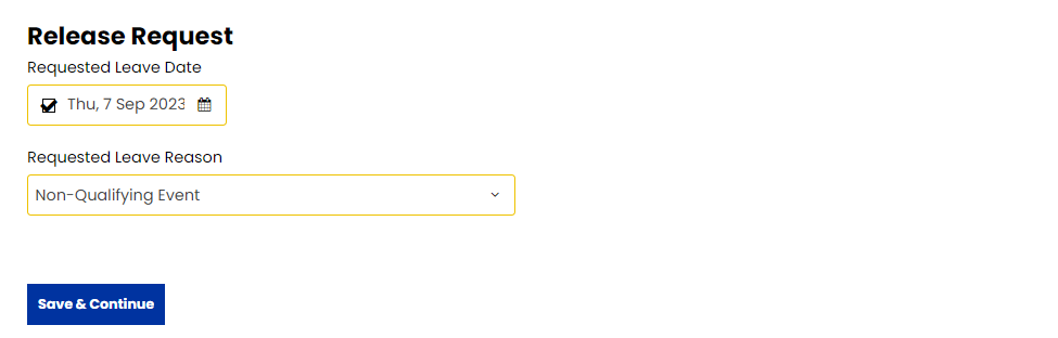 release request screenshot