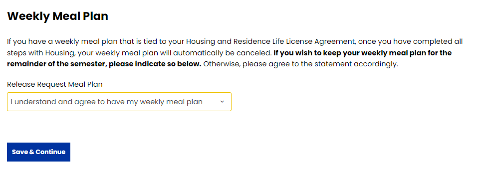 screenshot weekly meal plan release request