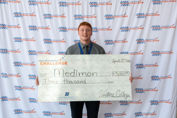 Idaho entrepreneur challenge winner Medimon with big check