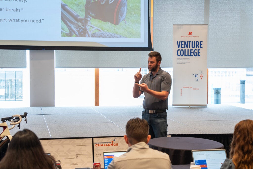 Velofy Technologies pitching at Idaho Entrepreneur Challenge