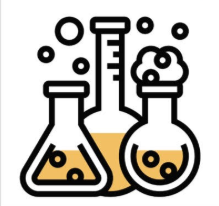 Huntsman Summer Training Program image with cartoon flasks and beakers
