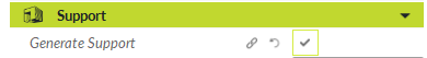 Support drop down list. Generate support selected