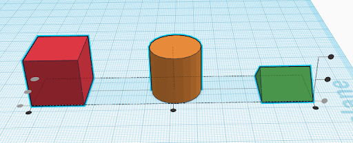 Shapes aligned on workplane