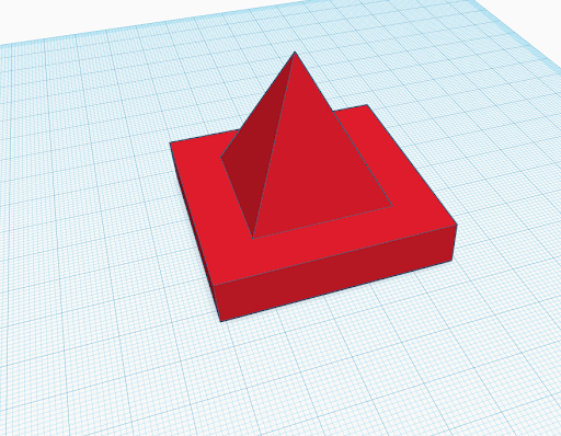 Pyramid and square shapes grouped into one shape