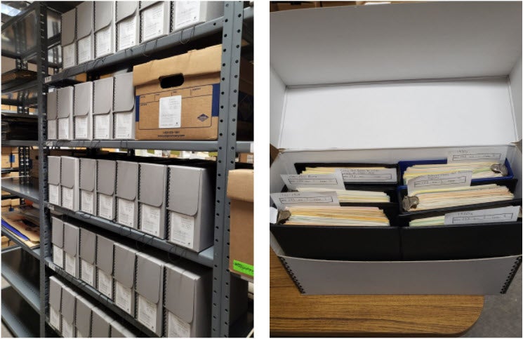 Collection filed away and organized