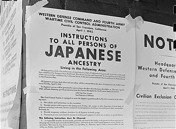 posted japanese american exclusion order