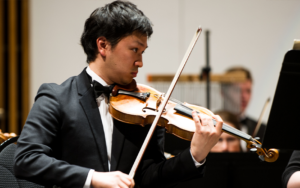 Student playing violin