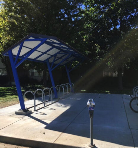 A bike rack.