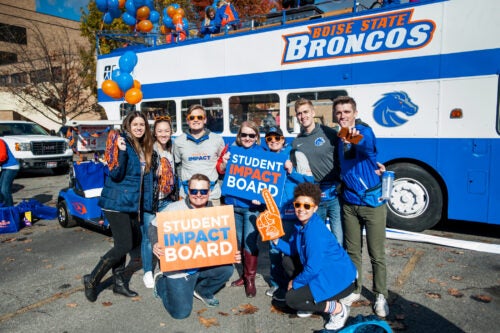 The student IMPACT board at Homecoming 2017.