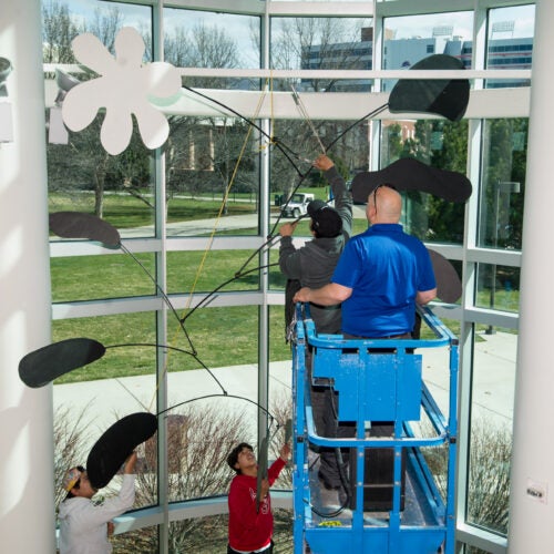 Sculpture installation in the SUB
