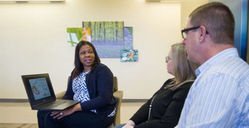 three people talk about genetic testing options