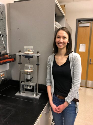 Katie Hollar in the lab.