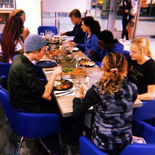 People enjoying dinner at BFT
