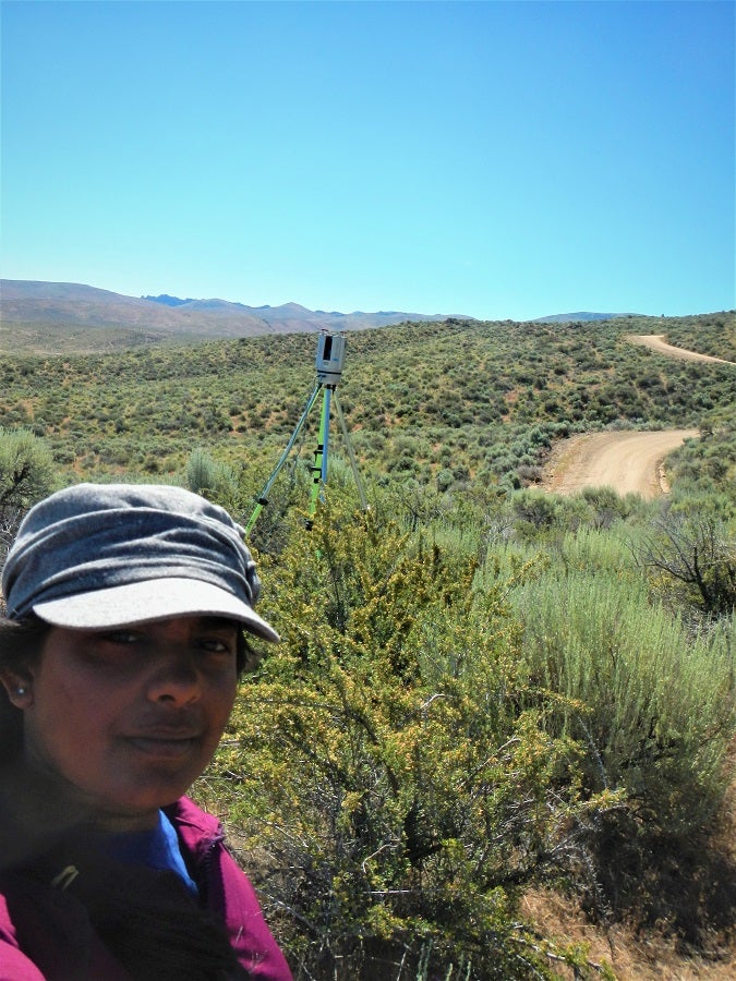Nayani conducting research in drylands