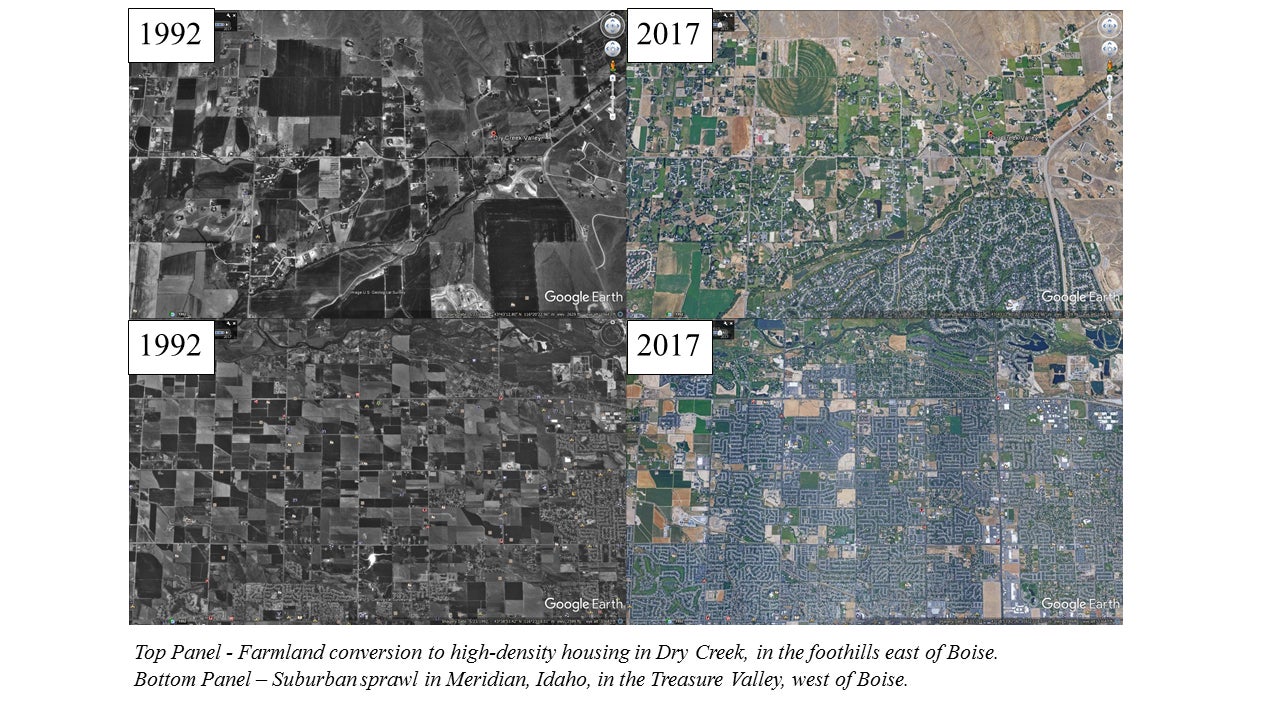 aerial maps showing disappearing farmland
