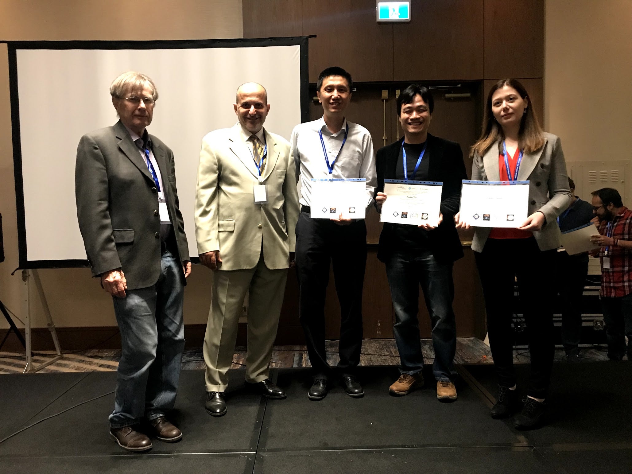 People show off their awards