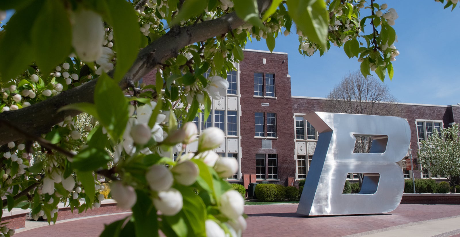 B plaza in springtime.