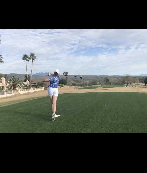 Ivane Helias on the golf course