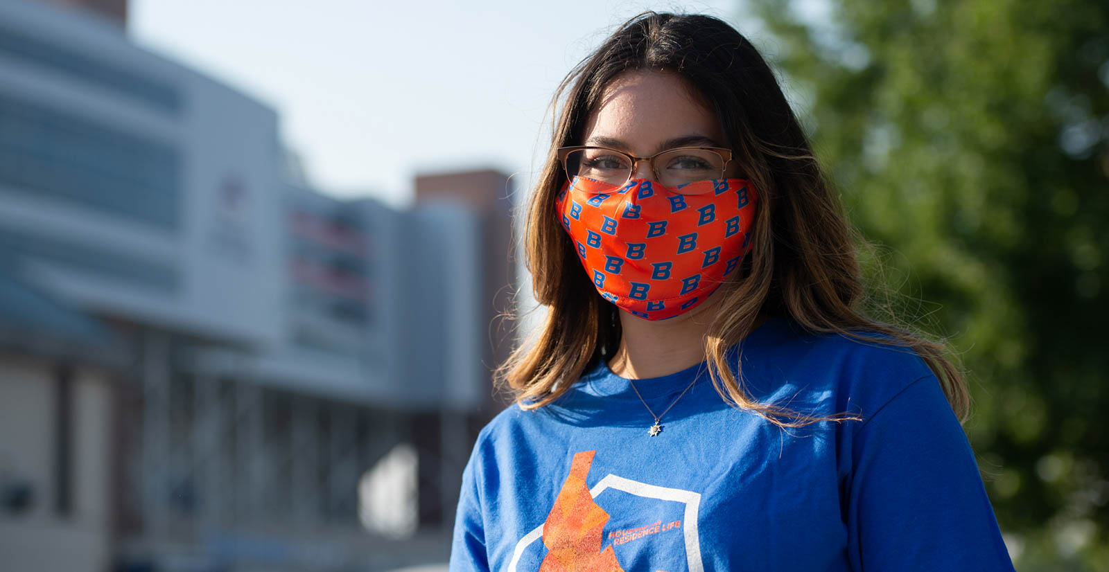 student with mask