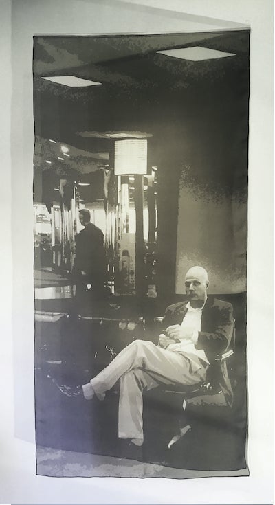 Ann Porter, Passenger #7, photographic print on silk organza. 