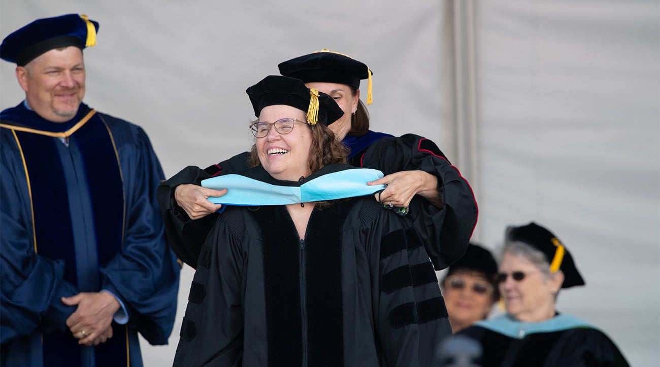 doctoral hooding at commencement
