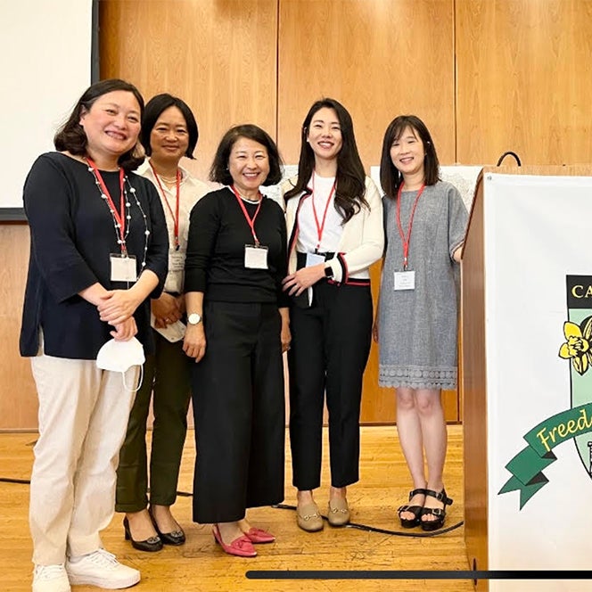 Left to right: Haewon Cho (University of Pennsylvania), Yookyung Lee (Boise State University), Angela Lee-Smith (Yale), Eunae Kim (University of Pennsylvania) and Siwon Lee (University of Pennsylvania) at the Carl Becker House at Cornell University