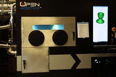 a photo of the metal printer up close