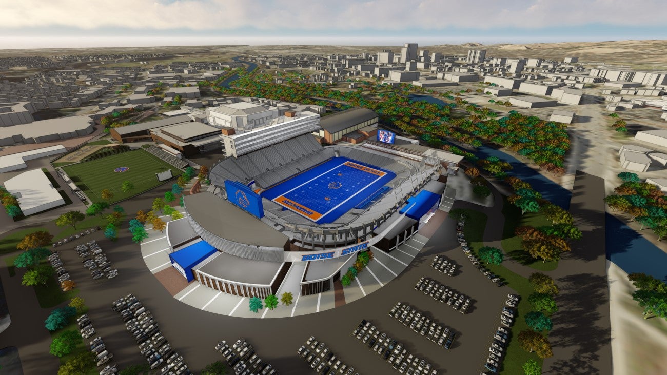 Aerial rendering of Athletics village