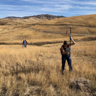 Meg Dolman amongst sagebrush in Military Reserve