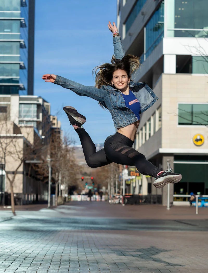 Sarah Gentile, a 2023 Fulbright scholar, at the Grove Plaza in downtown Boise