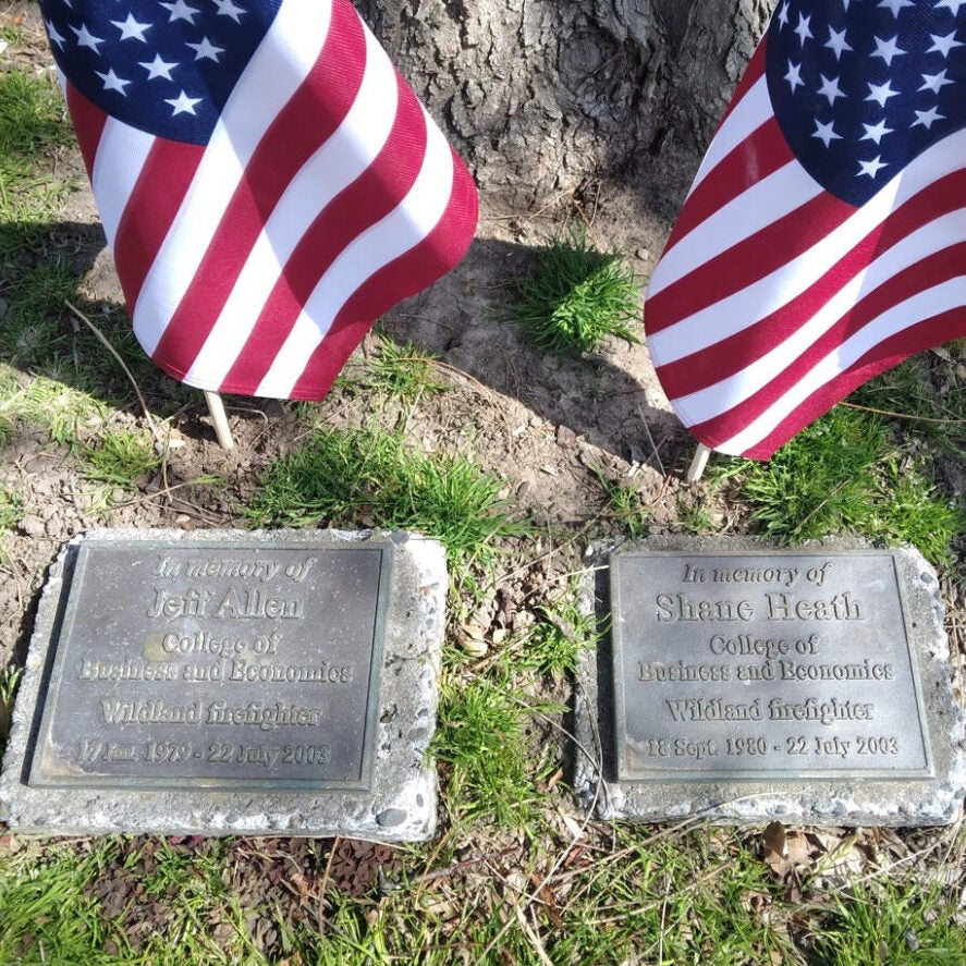 Shane Heath and Jeff Allen Firefighter Memorial on Boise State Campus