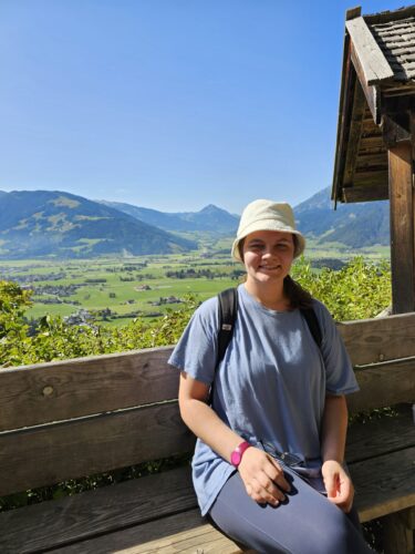 Katherine Bukhantsov hiking in Austria.