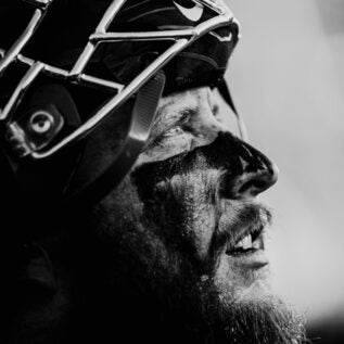 Black and white close up portrait of Scott Matlock