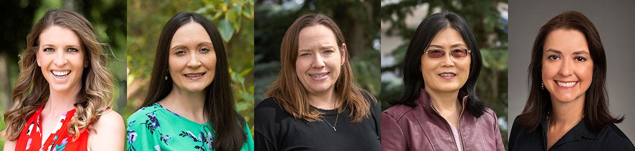 From left to right – Megan Koster, Kristen McHenry, Gen Ludwig, Yong Gao, and Jennifer Eichmeyer