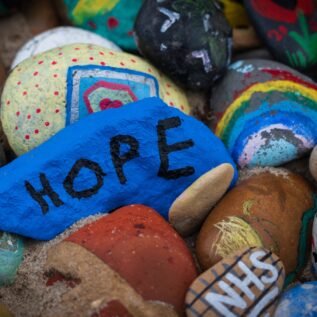 A collection of painted rocks