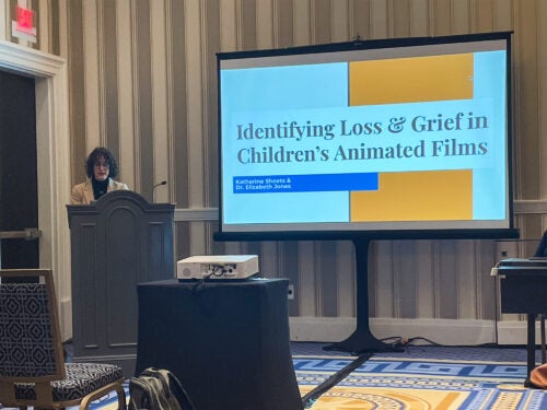 Katherine Sheets presenting at the National Communication Association