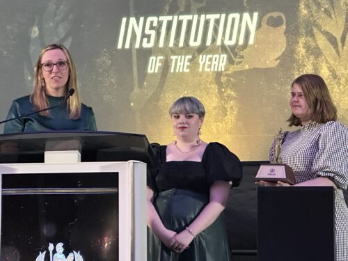 Three Boise State representatives accept the award for Institution of the Year.