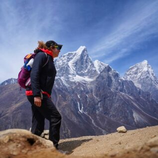 Andrea Dorantes hiking in mountains