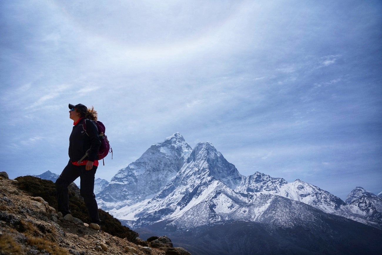Andrea Dorantes hiking in mountains