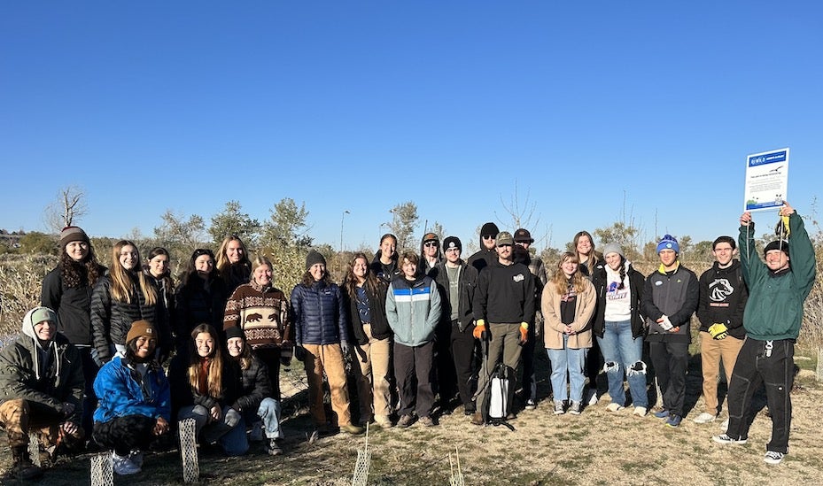 large group photo outside
