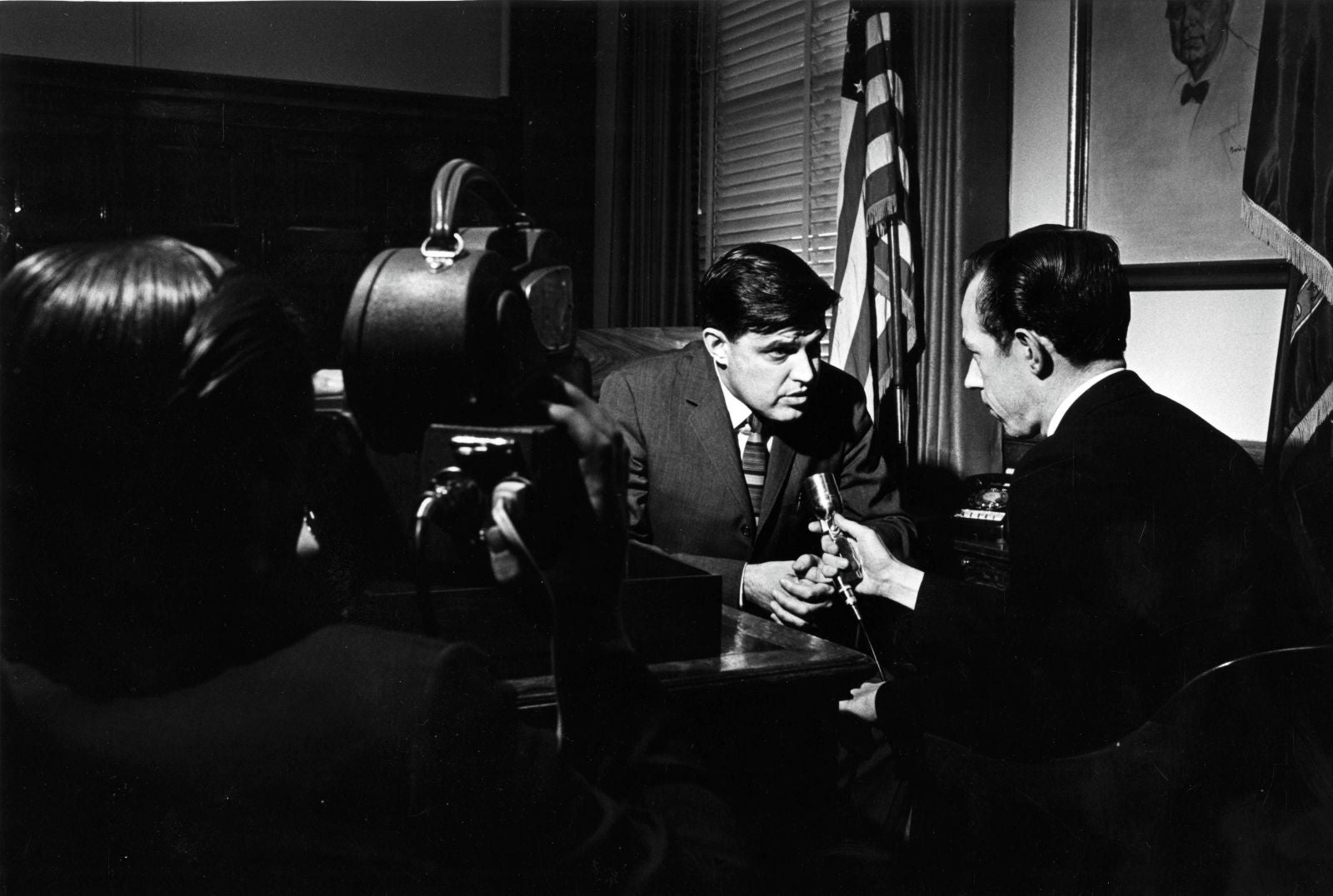 Sal Celeski (right) interviewing Frank Church in 1967