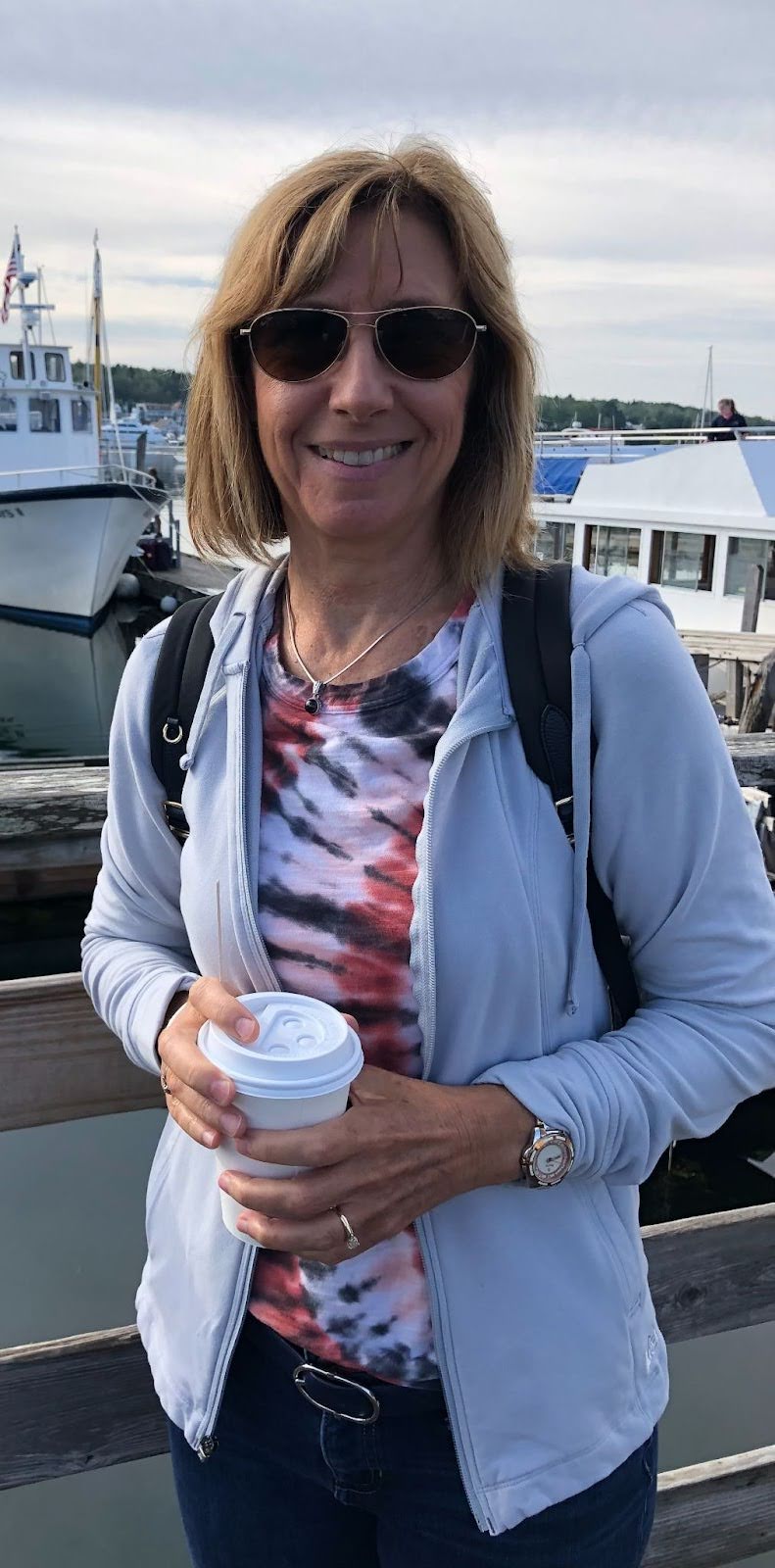 Lynn Humphrey in a marina