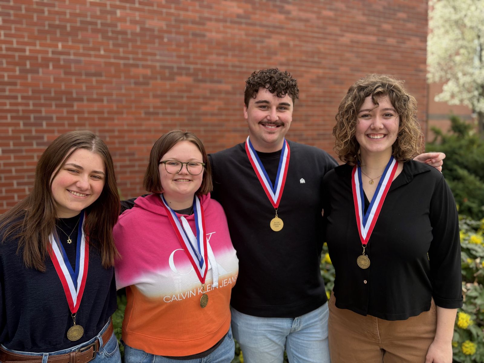 Boise State French students Dylan Jamison, Danielle Grinstead, Caitlin O'Callaghan and Eleanor Spring