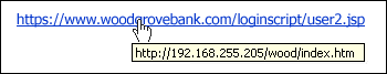 Example of comparing a text link to the actual destination link