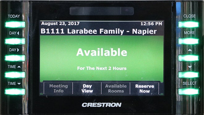touch screen panel indicating room is available