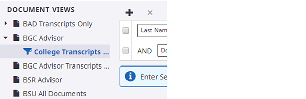 Perceptive screen showing your newly saved filter in the view you save it to.