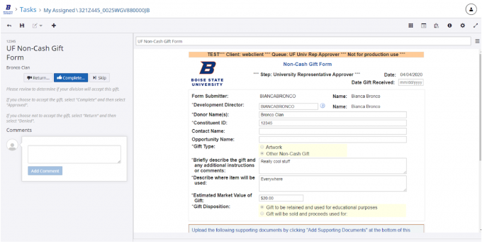 Perceptive screen showing a document for review.