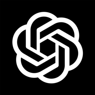 ChatGPT logo in white on black background