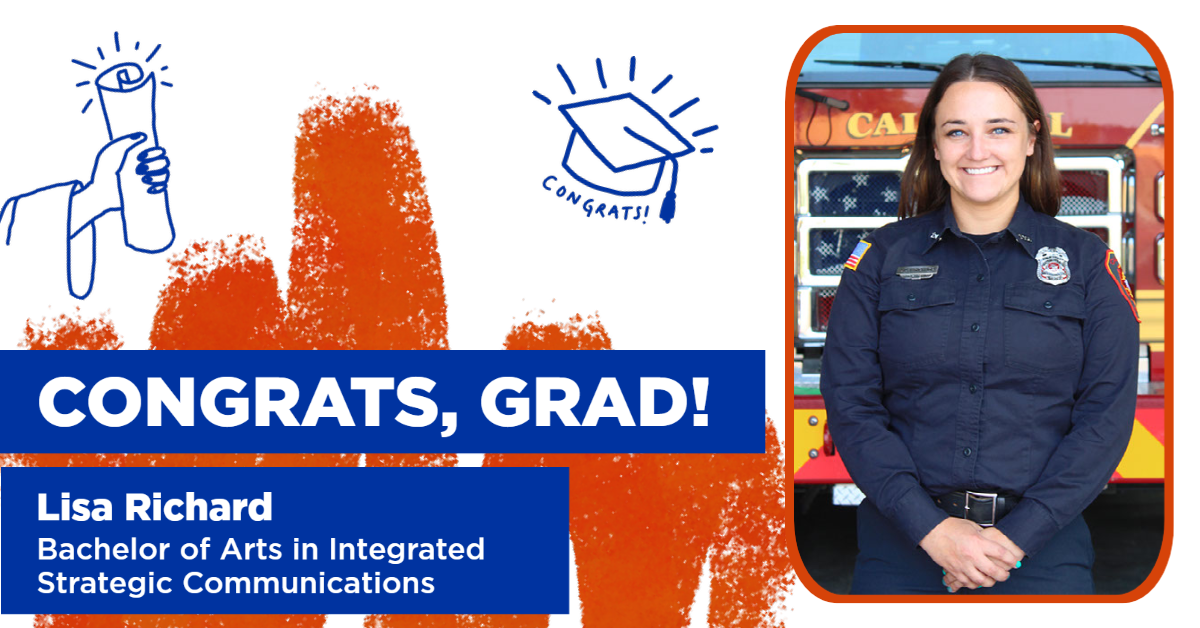 Graphic ft. Lisa. Says ongrats, Grad!"