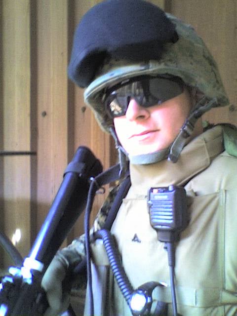 Chris Clark in Marine combat gear